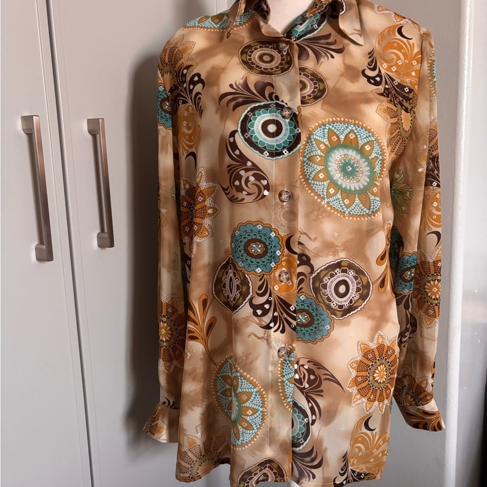 Vintage Mr. Max Paisley Button-Up Blouse Made in Canada - Picture 2 of 10